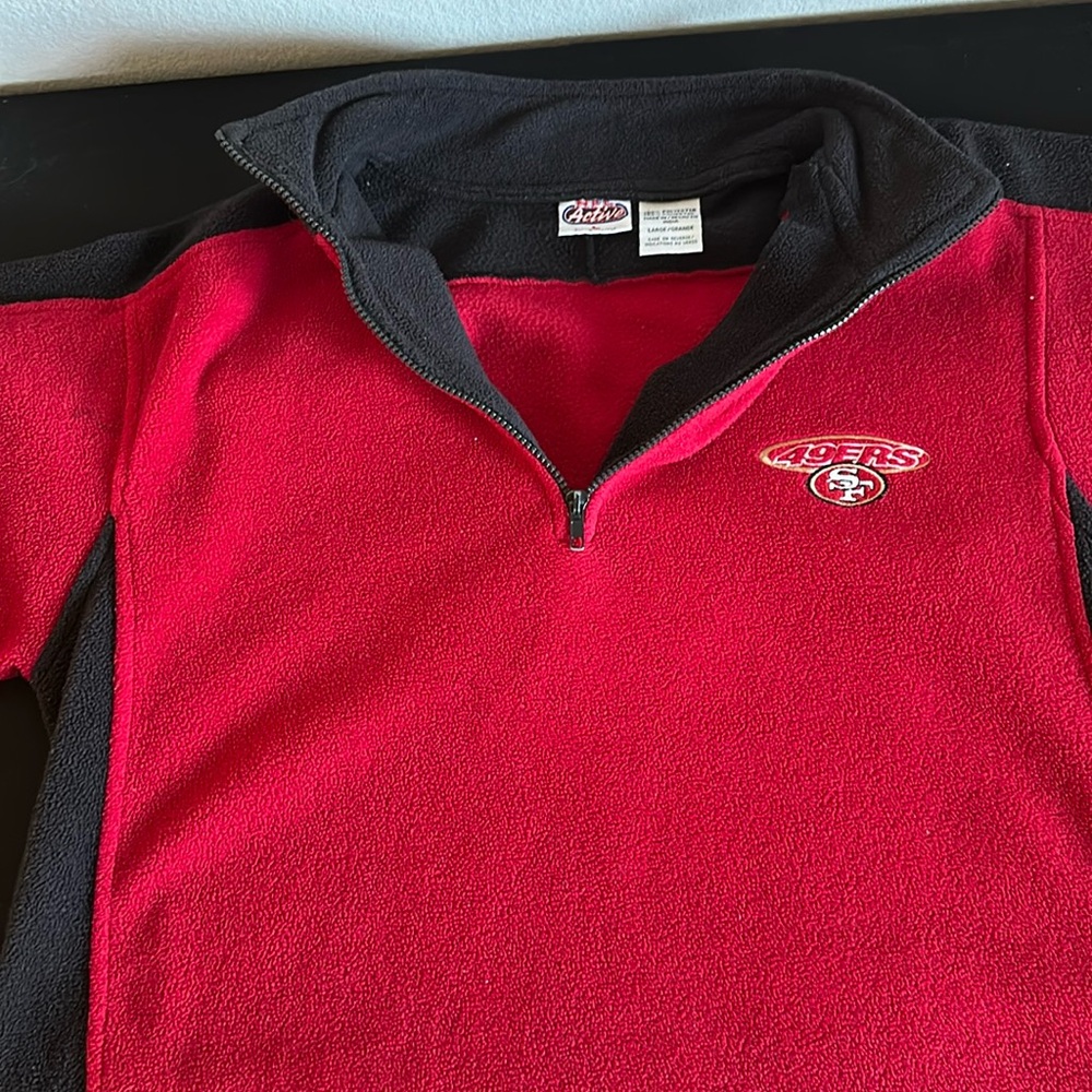 San Francisco 49er red fleece half zip pullover